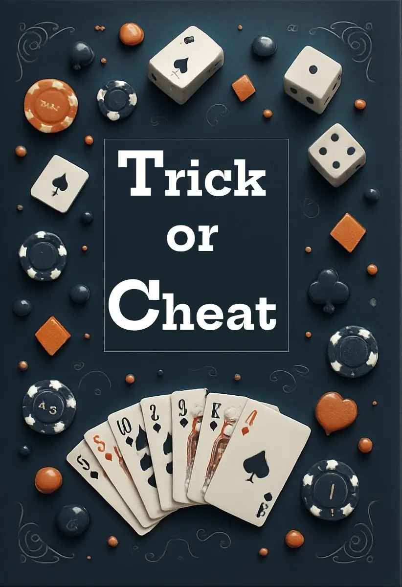 Trick or Cheat thriller book cover - Las Vegas casino setting